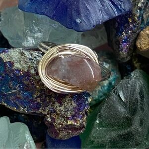 72 Large Agate wire wrapped ring